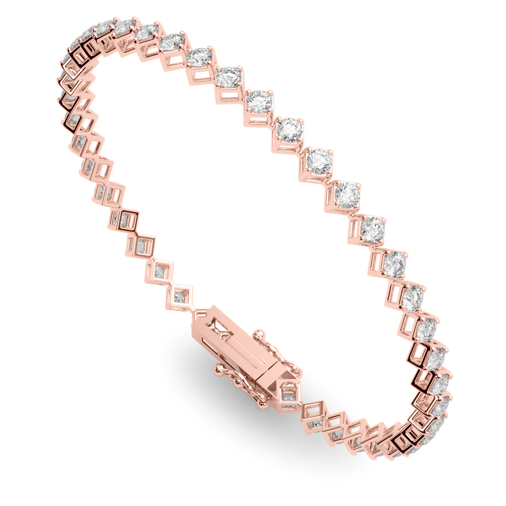Rose Gold Lab Diamond In-Line Tennis Bracelet