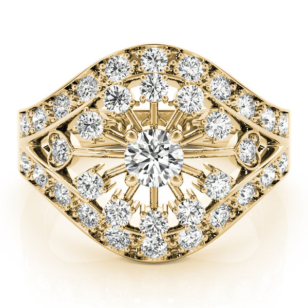 14K Yellow Gold Multi-Diamond Right Hand Ring