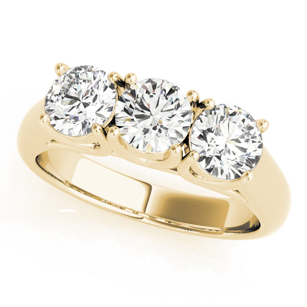 18K Yellow Gold 1 CT Round Diamond Engagement Ring