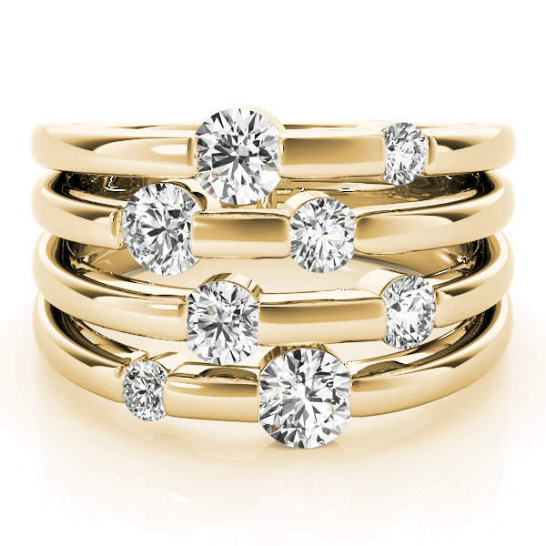 14K Yellow Gold Round Lab Diamond Ring