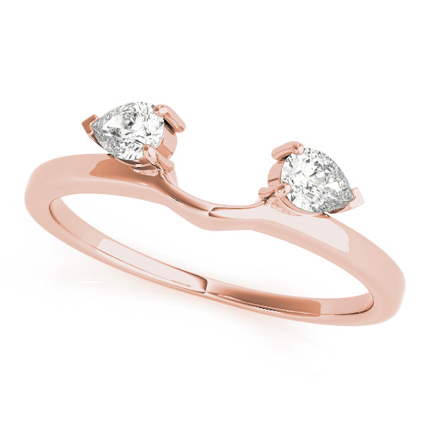 14K Rose Gold Pear Diamond Wedding Ring