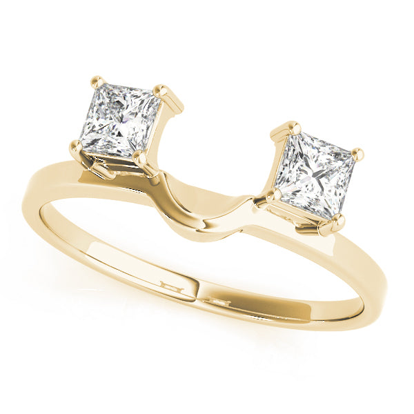 18K Yellow Gold 2-Stone Diamond Wedding Band