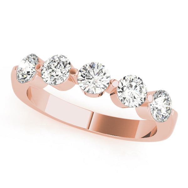 18K Rose Gold 1 CT Diamond Wedding Band