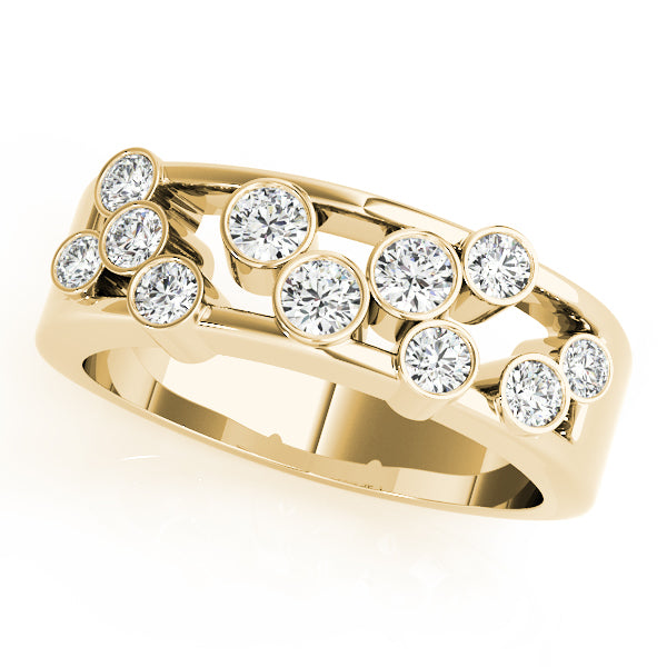 14K Yellow Gold Multi-Diamond Right Hand Statement Ring
