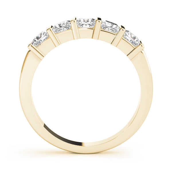 18K Yellow Gold Square Diamond Wedding Ring