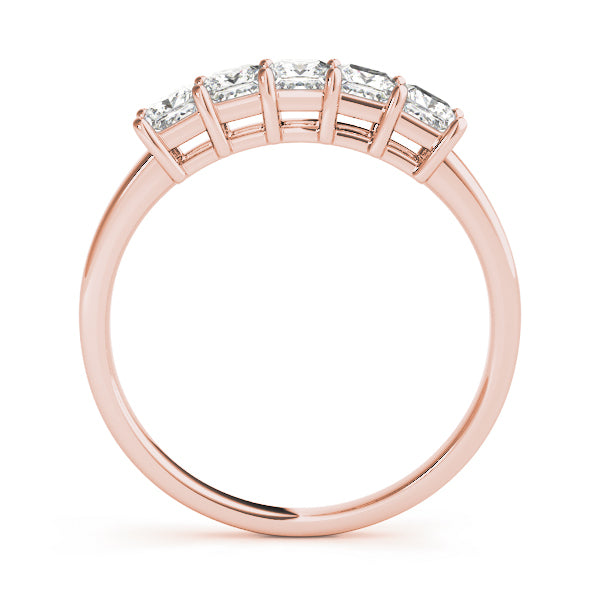 14K Rose Gold Square Diamond Wedding Ring