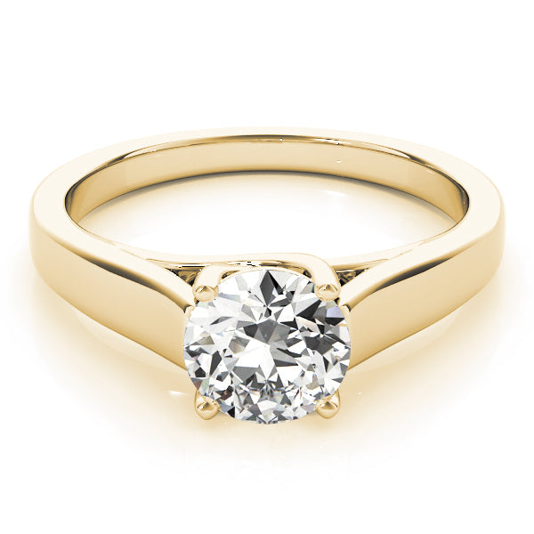 18K Yellow Gold 1 CT Round Diamond Engagement Ring