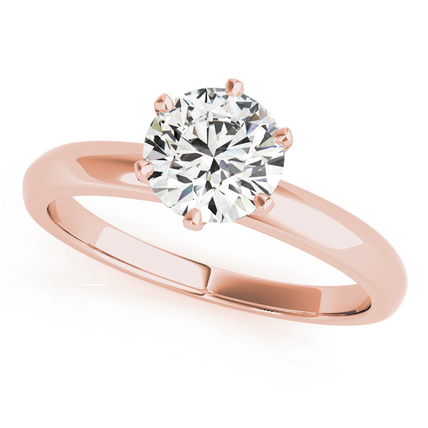 14K Rose Gold 1ct Round Diamond Solitaire Ring
