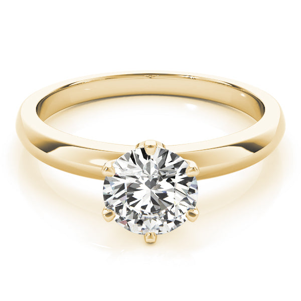 14K Yellow Gold 1ct Round Diamond Engagement Ring