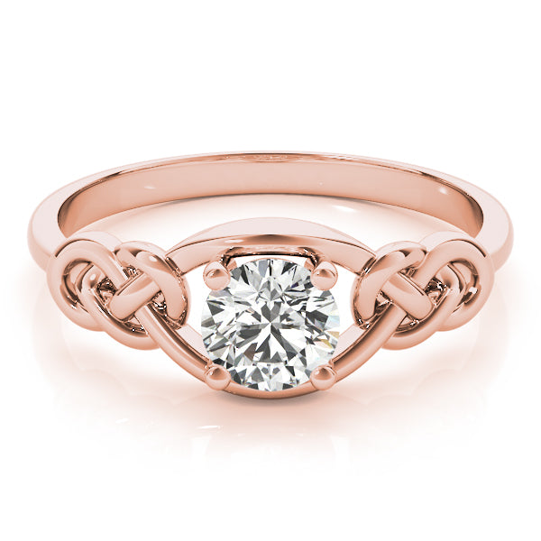 14K Rose Gold Diamond Love Knot Ring