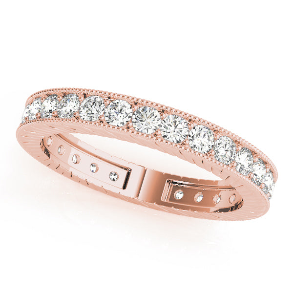 18K Rose Gold 3/8 ct Diamond Wedding Band