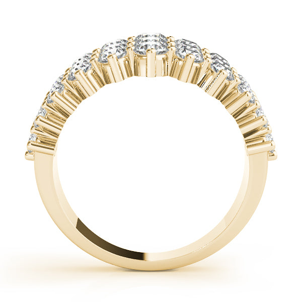 14K Yellow Gold Multi-Row Diamond Fashion Ring