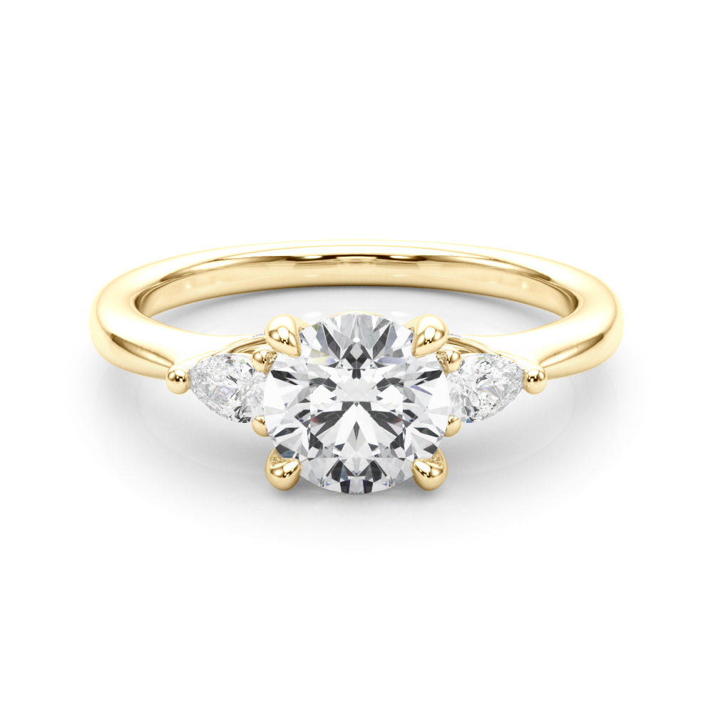 14K Yellow Gold Lab Diamond 3-Stone Ring