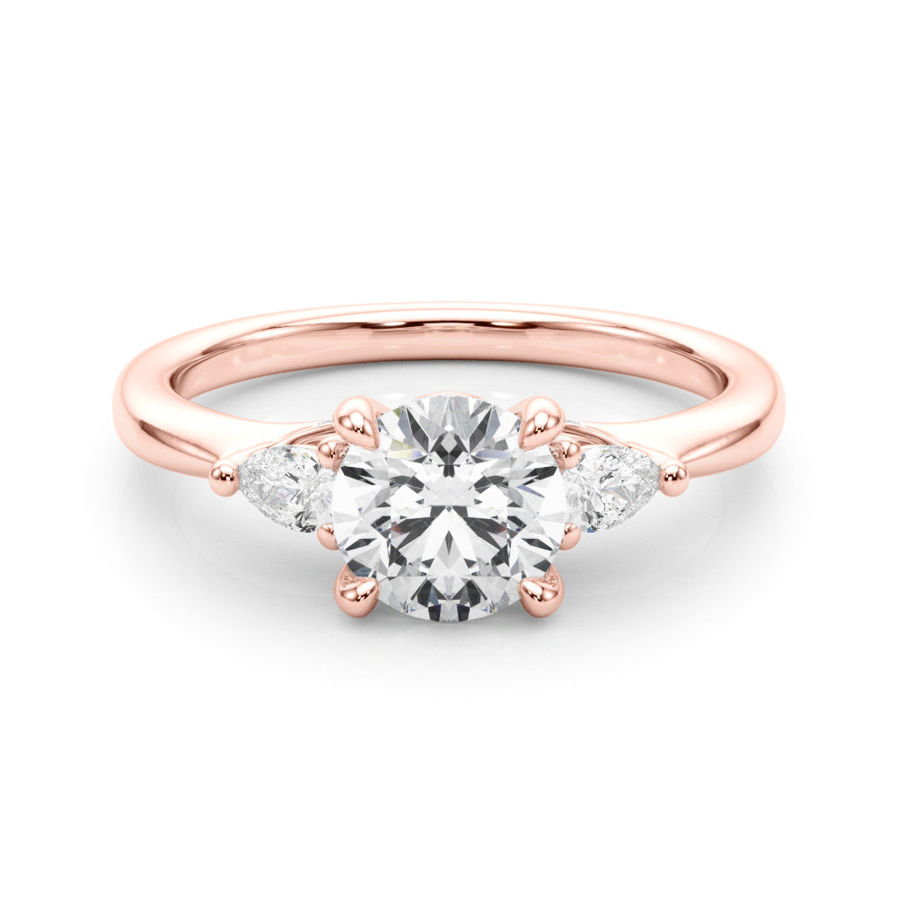 14K Rose Gold Lab Diamond 3-Stone Ring