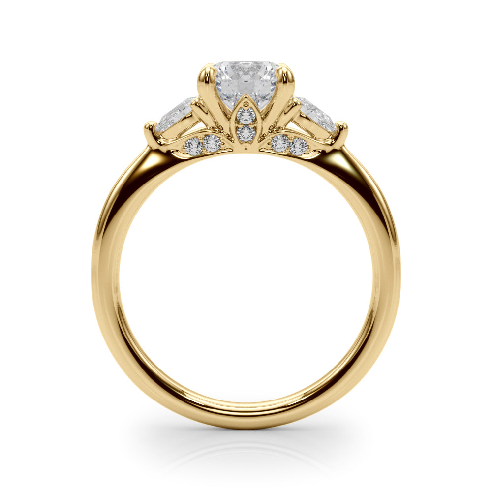 14K Yellow Gold Lab Diamond 3-Stone Ring