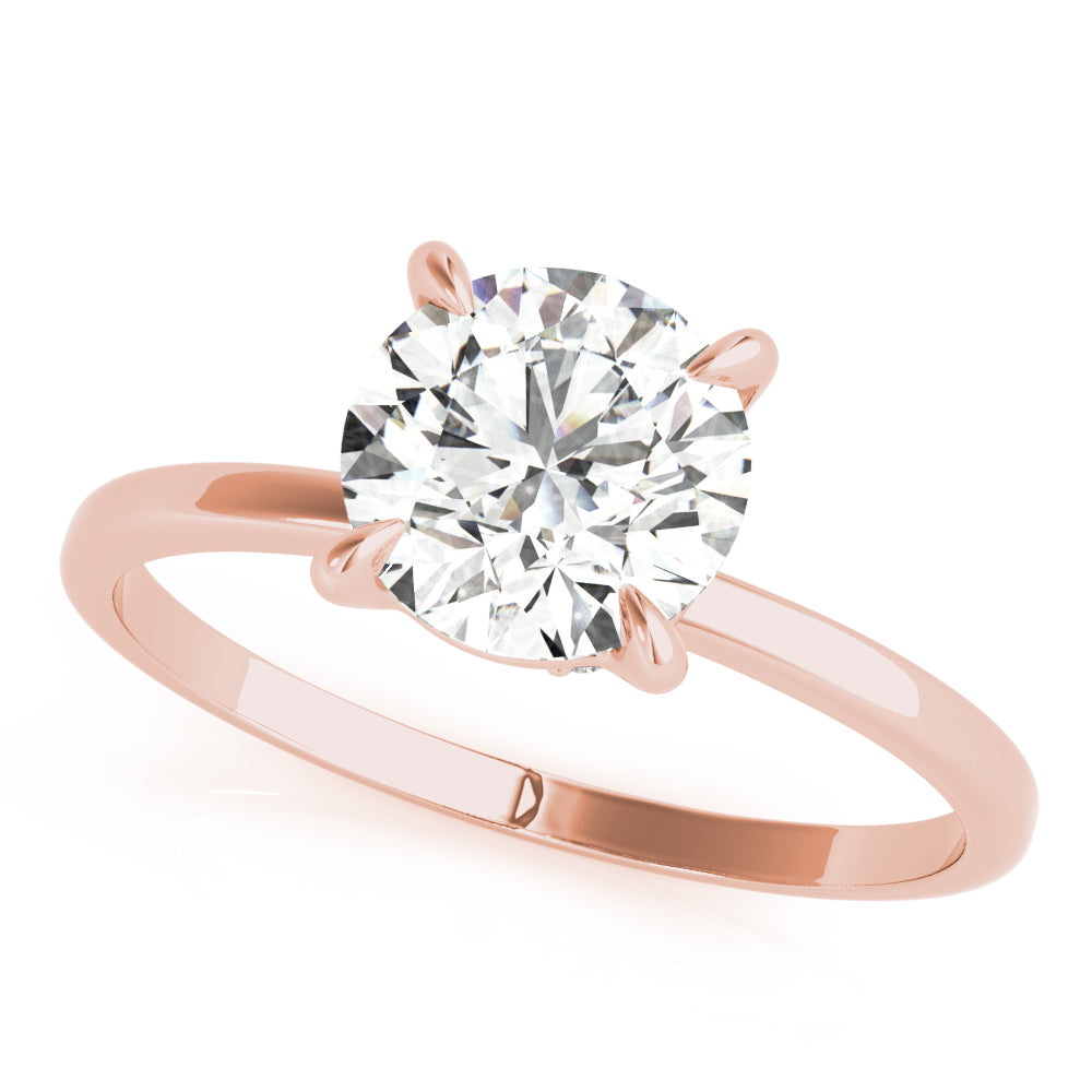 18K Rose Gold 1 ct Diamond Halo Engagement Ring