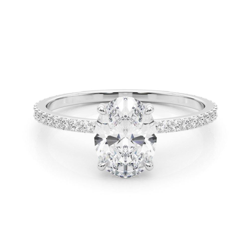 Oval Diamond Halo Engagement Ring