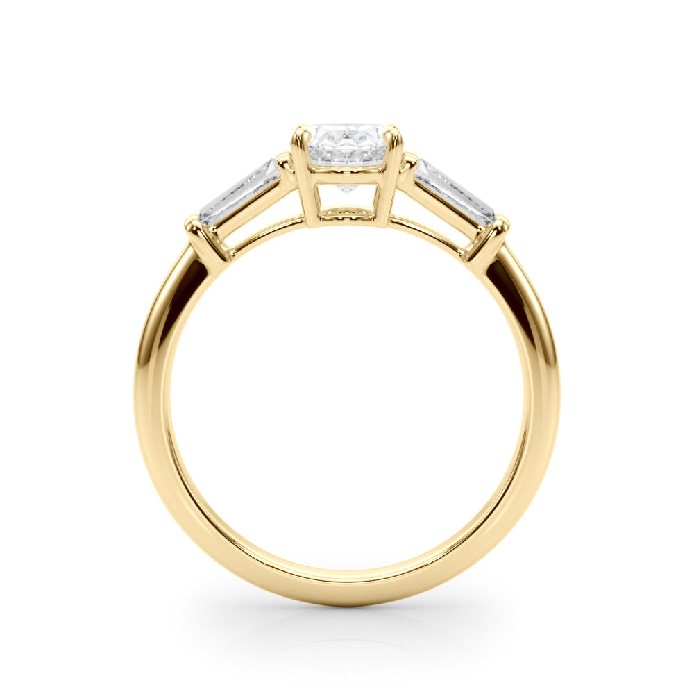 18K Yellow Gold Oval Diamond Engagement Ring