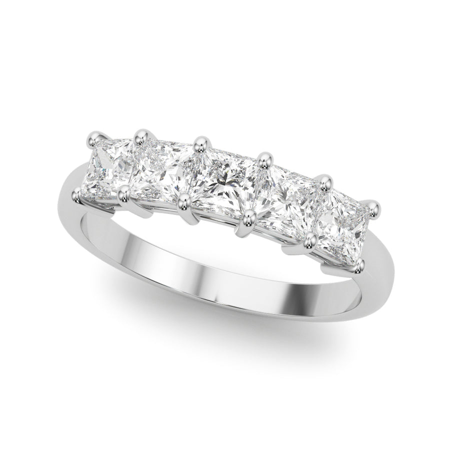 Princess Diamond Multi-Stone Wedding Ring