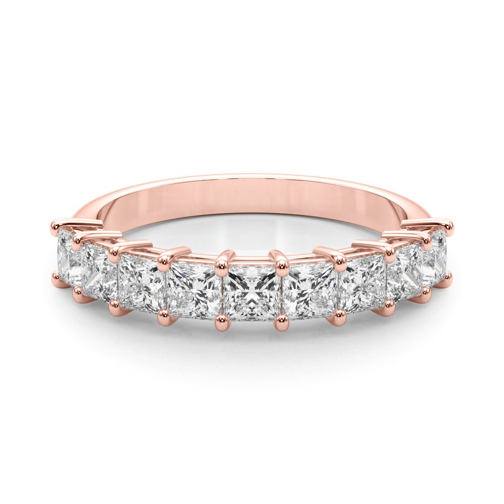 14K Rose Gold Square Diamond Wedding Ring