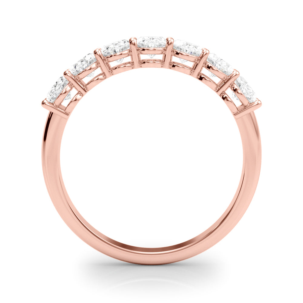 18K Rose Gold Oval Diamond Wedding Ring