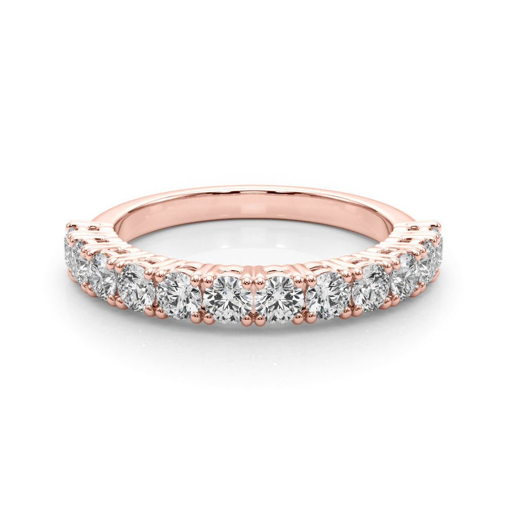 Rose Gold Lab Diamond Straight Wedding Band