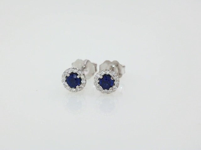 Round 4-Prong Halo-Style Earrings