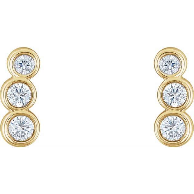 Petite Three-Stone Ear Climbers