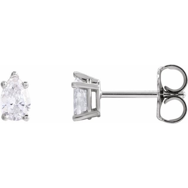 Pear 5-Prong Stud Earrings