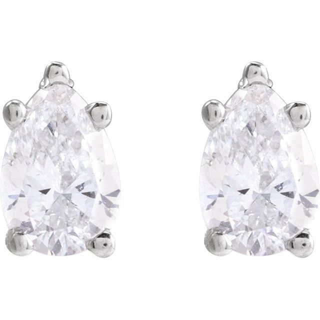 Pear 5-Prong Stud Earrings