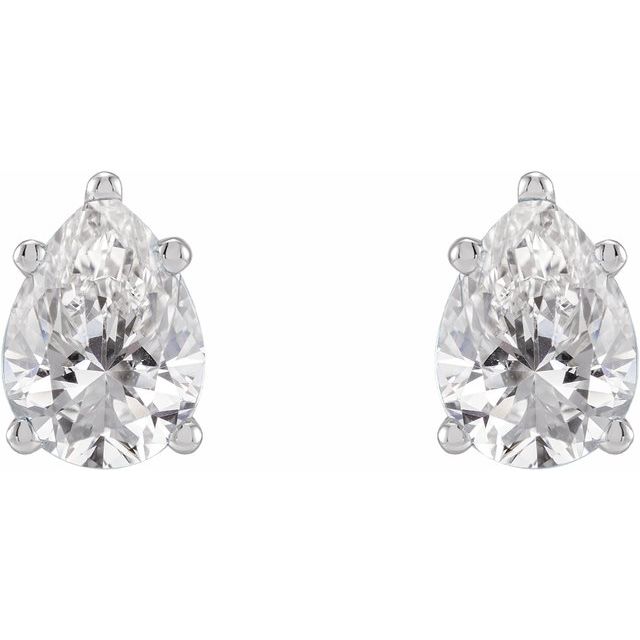 Pear 5-Prong Stud Earrings