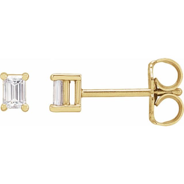 Straight Baguette 4-Prong Stud Earrings
