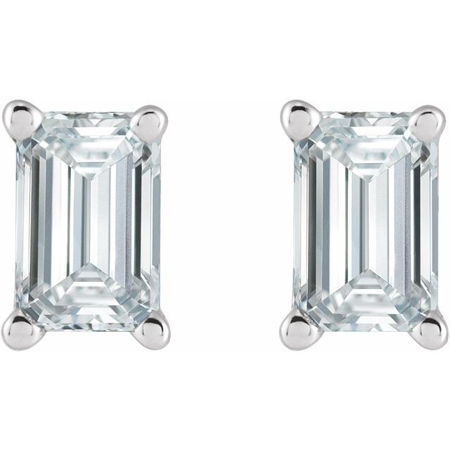 Emerald 4-Prong Stud Earrings