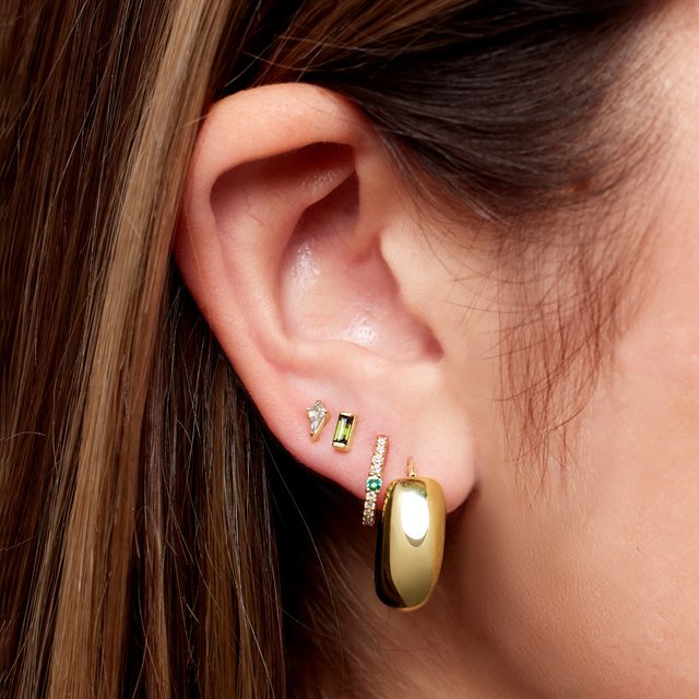 Straight Baguette Channel-Set Stud Earrings