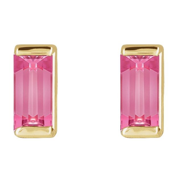 Straight Baguette Channel-Set Stud Earrings