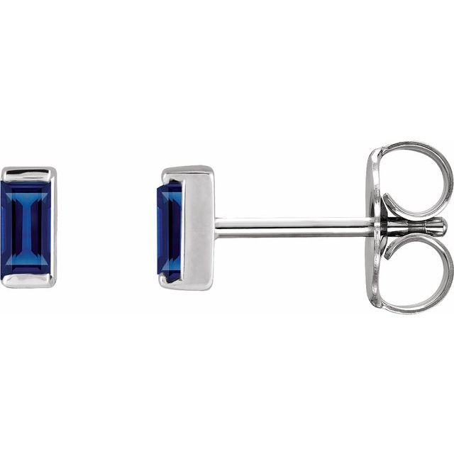 Straight Baguette Channel-Set Stud Earrings
