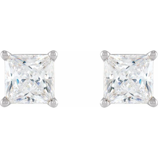 Square 4-Prong Lightweight Stud Earrings