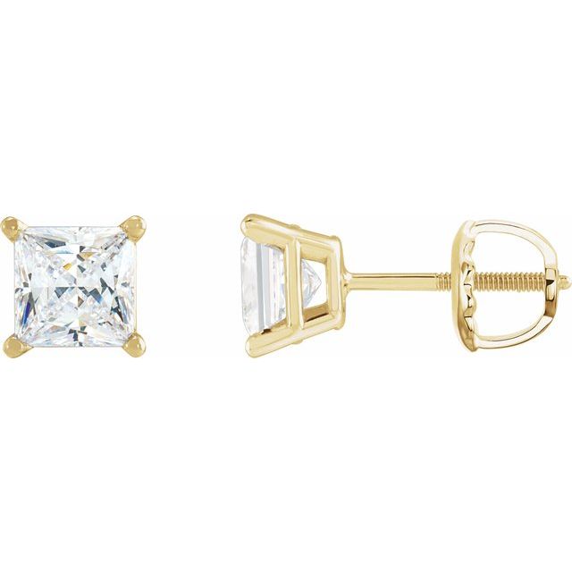 Square 4-Prong Lightweight Stud Earrings