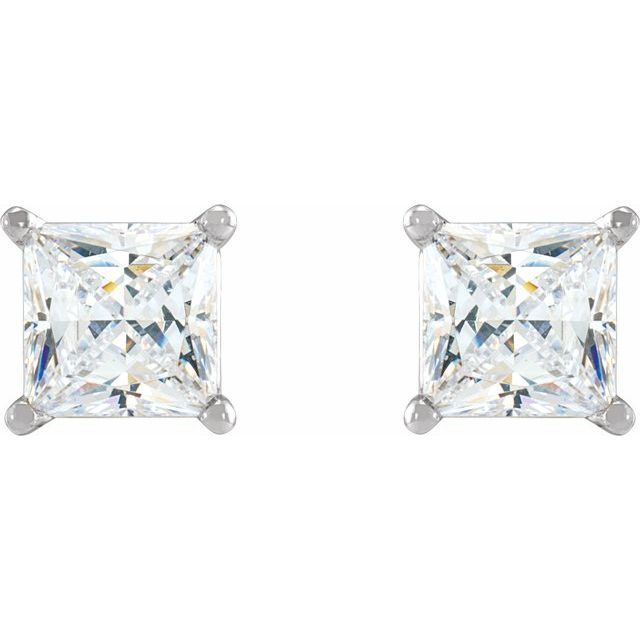 Square 4-Prong Lightweight Stud Earrings
