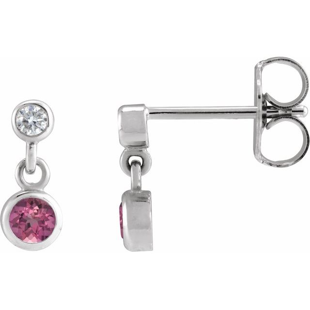 Two-Stone Bezel Set Earrings