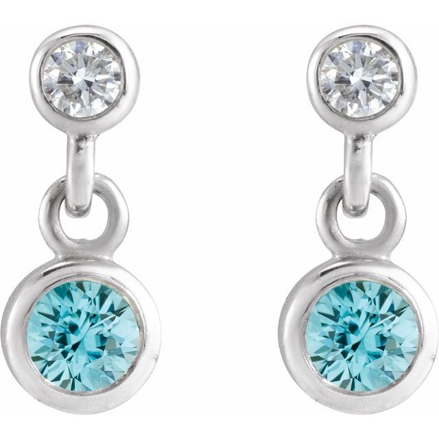 Two-Stone Bezel Set Earrings