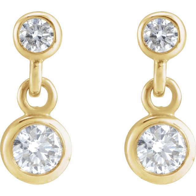 Two-Stone Bezel Set Earrings