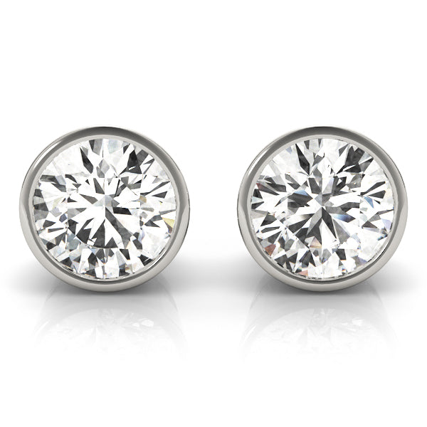 0.1CT Diamond Bezel Stud Earrings in 14K Gold
