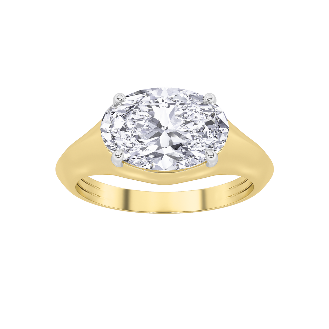 14K Yellow Gold 2.37CT Oval Lab Diamond Ring