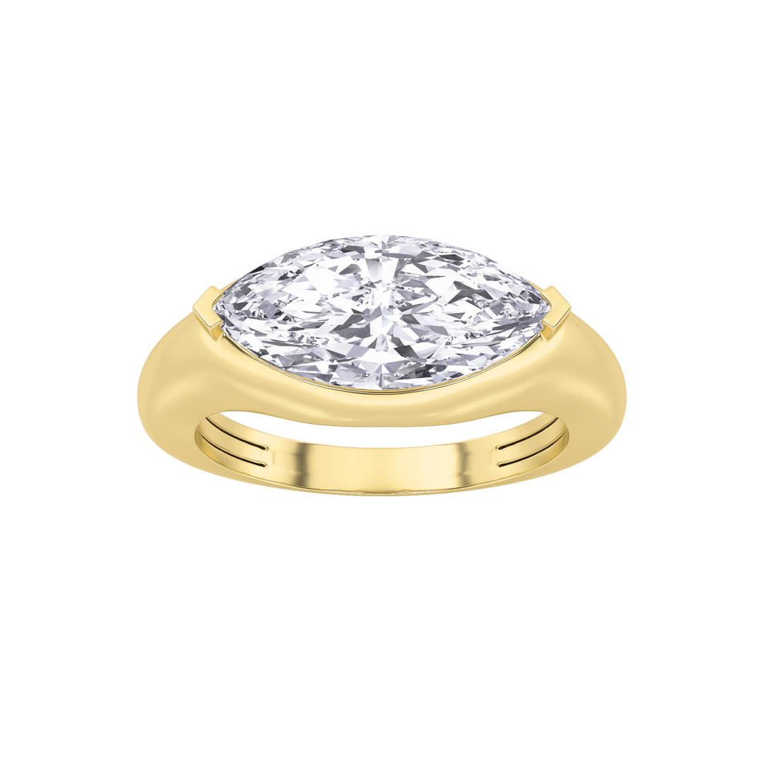 14K Yellow Gold 2ct Lab Diamond Marquise Ring Sz7