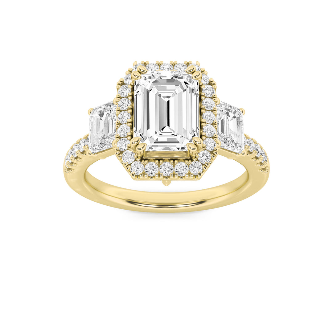 14K Yellow Gold 3ctw Lab Diamond Solitaire Ring Sz 7