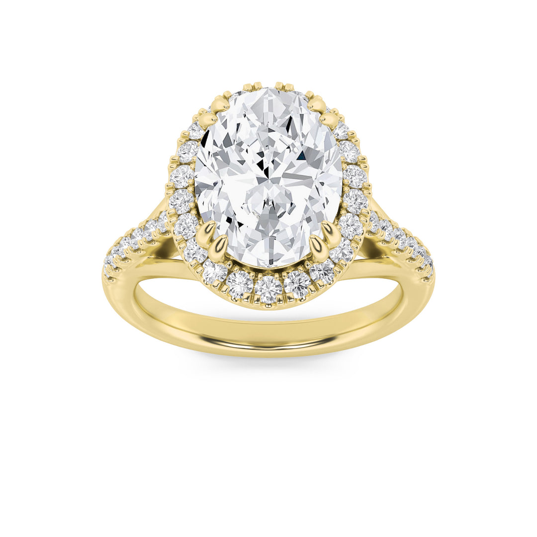 14K Yellow Gold 3.1ctw Oval Lab Diamond Ring