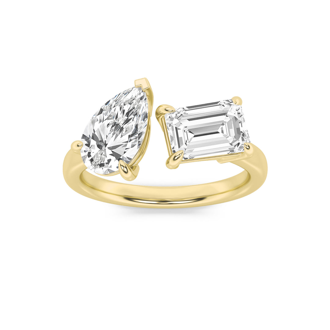 14K Yellow Gold 3ctw Radiant Pear Lab Diamond Ring Sz 7