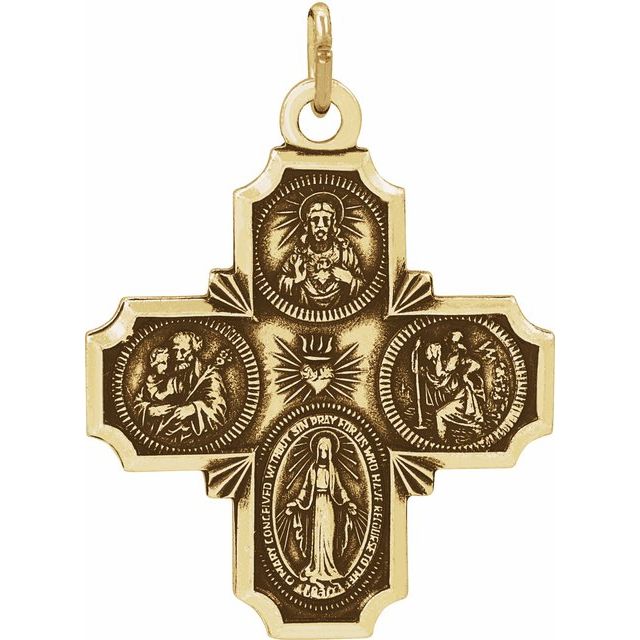 Four-Way Cross Medal Necklace or Pendant