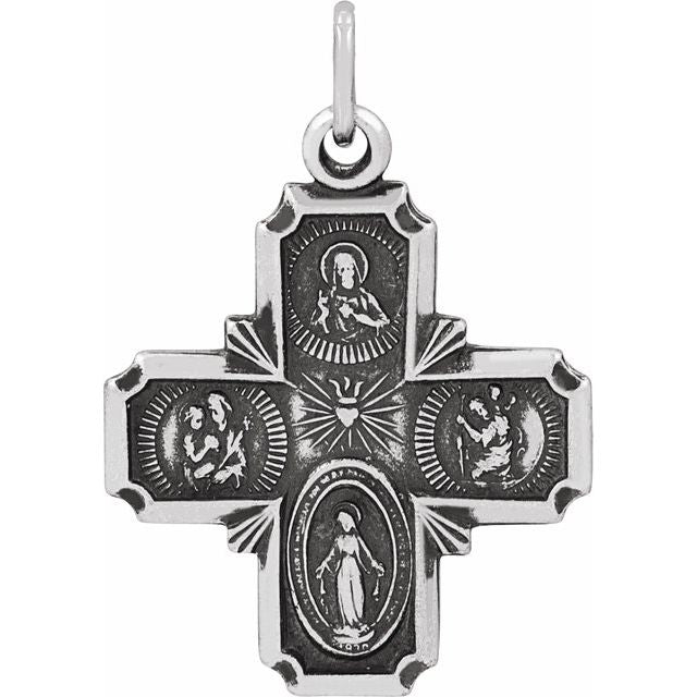 Four-Way Cross Medal Necklace or Pendant